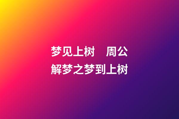 梦见上树　周公解梦之梦到上树